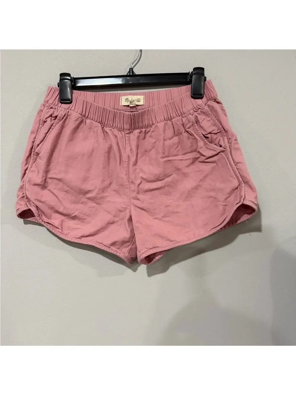 Madewell Pull-On Track Shorts in Dusty Rose - Size Small